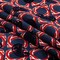 1 Yard Salsa and Navy Flocked Paisley Twisted Squares Printed Viscose Woven Fabric Width 57 Inches